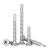 En Stock Tornillos Autoperforantes de Acero Inoxidable 304 St3.5-St6.3 de Cabeza Plana Phillips Autoperforantes para Puertas, Ventanas y Barandillas