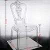 Silla Acrílica Transparente de Cruces Silla de Palacio Silla con Respaldo de Silla Hotel de Lujo Banquete Salón de Bodas Silla de Boda Stock Listo