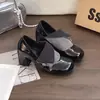 Sapatos Mary Jane de Couro com Salto Plataforma, Estilo Primavera e Outono 2026, com Saia, Atacado Preto Retrô Estilo Britânico Salto Grosso Salto Alto