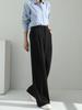 Calça Anchen Preta Solta de Cintura Alta Wide Leg 2026 Outono Feminina Verão Roupa de Trabalho Calça de Alfaiataria Fluida Novo Estilo de Verão