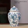 Jarras Generales de Cerámica Azul y Blanco Transfronterizas, Frascos Sellados a Prueba de Humedad, Latas de Té Premium de Alta Calidad, Latas de Té de Regalo para el Hogar, Venta al por Mayor
