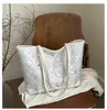 Bolsa de Brocado Zhuang para Mujer, Nueva Bolsa Tote de Nicho Otoño e Invierno, Bolso de Mano de Gran Capacidad, Estilo Étnico, Adecuado para Ir al Trabajo, Bolso de Hombro