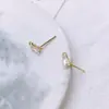 Gancho de oreja de gancho de oreja con incrustaciones de circonita y pedrería en forma de C, aguja de oreja, material para pendientes hechos a mano DIY, bolsa de accesorios, accesorios, suministro directo de fabricantes de pendientes