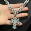 Hip-hop Transfronterizo Nuevo Producto Colgante Paloma Cruz Zircón Cadena Cubana Espinoso Joyería para Traje de Hombre en stock