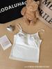 Camisola de Verano de Seda de Hielo Fresca Color Sólido Hermosa Espalda Tirantes Copa Integrada Adelgazante Versátil Top Base