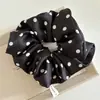 Scrunchie de Cetim Elegante com Bolinhas de Moda Estilo Coreano Tecido para Rabo de Cavalo Baixo Acessório de Cabelo