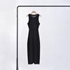 Pinrong 60 Hilos Yangzi Vestido de Lana Pura para Mujer, Camiseta Interior de Tirantes de Punto Elástico Ajustado, Vestido Largo
