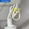 Cordón para Teléfono Móvil Corto para Muñeca Correa Gruesa Colgante de Gato Cadenilla de Mano para Chicas al Aire Libre Colgante de Concha Material de Nylon Anti-Pérdida