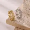Diseño Nicho Japonés y Coreano, Anillo Sencillo de Flor de Margarita, Líneas Geométricas Metálicas, Anillo Calado de Calidad del Aire