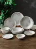 Platos y Tazones Estilo Japonés, Platos de Flor de Cerezo, Platos Importados de Japón para el Hogar, Juego de Vajilla, Platos Planos de Cerámica, Platos de Cena