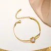 Collar de moda al por mayor transfronterizo de Europa y Estados Unidos con circonita blanca de amor, acero de titanio, para mujer, dorado, simple, en forma de corazón, cadena gruesa para la clavícula, joyería