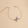 Collar de Mariposa con Gradiente Multicolor Estilo Transfronterizo para Mujer, Collar de Moda Personalizado, Cadena Sencilla y Moderna para Clavícula N822