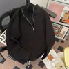 Suéter Pulóver de Cuello Alto con Media Cremallera para Hombre, Nuevo Estilo Japonés Otoño 2025, Tejido Versátil Casual para Pareja