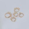 Anillo de banda de oro auténtico de 14 quilates que preserva el color, clip redondo para la oreja, accesorios para aretes caseros, aretes caseros, joyería semiacabada.