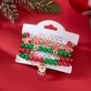 Europeu e Americano Transfronteiriço Natal Nova Moda Design de Cor Contrastante Árvore de Natal Boneco de Neve Velho Cerâmica Macia Conjunto de Pulseiras de Contas