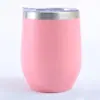 Fornecimento Direto Transfronteiriço Copo de Ovos em Forma de U 12oz Aço Inoxidável 304 Taça de Vinho Tinto de Barriga Grande Copo com Isolamento a Vácuo de Camada Dupla para Quente e Frio