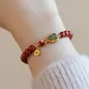 Pulsera Fulu Pulsera de Madera de Durazno Laoshan Año Zodiacal de la Mujer Sándalo Calabaza Cuentas de Buda Rosario Transferencia Estilo Chino
