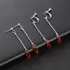 Cazador de Merchandising Popular de Anime Transfronterizo HxH Pendientes Personalizados para Mujer, Estilo Europeo y Americano Colgante de Cristal Rojo, Accesorios de Oreja Sencillos de Nicho
