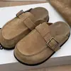 2026 Otoño Invierno Suela Gruesa Hebilla Birkenstock Mocasines Pantuflas para Mujer Sin Cordones Perezoso Exterior Transpirable Suela de Corcho Sandalias que Aumentan la Altura