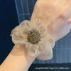 Anillo de terciopelo para el cabello con diseño de celebrante de Internet de estilo coreano, correa para el cabello con flores para mujer, correa para el cabello, cuerda para el cabello, anillo para el cabello con cola de caballo alta, accesorios para el cabello