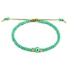 Pulsera Nueva de Cristal para Arroz Tejida a Mano Ojo del Diablo con Cuentas de Ojo Esmaltado para Mujeres