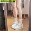 Calcetines japoneses con orejas de madera y lazo para mujer, de primavera y verano, con encaje para uniforme JK