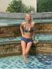 Traje de Baño Bikini de Tres Puntos Transfronterizo para Mujer, Estilo Europeo y Americano, Bikini para Busto Pequeño, Push-Up para Busto Pequeño, En Stock, Envío Mismo Día