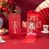 Sobres Rojos Festivos con Diseño 3D, Plegado Personalizado Creativo Estilo Nuevo de Dibujos Animados, Sobres Rojos Creativos 3D para Banquetes de Inauguración, Sobres Rojos del Dios de la Riqueza