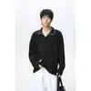 Novedad Otoño 2026 Camiseta de Manga Larga de Moda Estilo Coreano para Hombre, Top Holgado de Alta Calidad para Adolescentes
