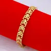 Pulsera de Hebilla Dorada Arena Vietnamita de un Solo Color por Dentro y por Fuera para Hombres y Mujeres Hebilla de Reloj que No se Desvanece Cadena de Tanque con Forma de Corazón Latón Chapado con Oro Real