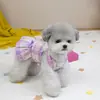 Ropa para Perros Mascotas Teddy Schnauzer Pomerania Perro Pequeño Gato Vestido con Tirantes Primavera y Verano 25 Cuadros Lazo