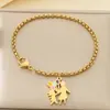 Moderna y Dulce Multi-Estilo Corazón Hueco Forma de Corazón Cadena de Perlas para Padres e Hijos de Cintura Alta Día de la Madre Acero Inoxidable Pulsera para Mamá