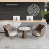 Conjunto de Mesa e Cadeiras Minimalista Nórdico de Luxo para Escritórios de Vendas, Hotéis de Lazer, Áreas de Recepção, Varandas e Lojas de Chá com Leite