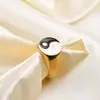 Anillo Bagua Tai Chi para Hombre Tendencia Personalidad Retro Estilo Chino Acero de Titanio Anillo Único Joyería Estilo Antiguo Hombres Accesorios Tendencia Nacional