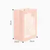 Bolsa de ventana pequeña estilo ins bolsa para ramo de regalo bolsa de embalaje para flores bolsa de papel para regalo bolsa de regalo para mano bolsa de regalo transparente al por mayor