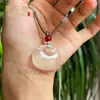Ágata Natural Calcedonia Lingote de Hielo Candado Ruyi Bolso de Pareja Candado de Jade Colgante de Joyería Suministro en Vivo