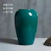 Decoración de Jarrón de Cerámica Jingdezhen para Sala de Estar, Adorno de Estilo Chino Nuevo de Lujo Ligero, Maceta Grande Vintage Hecha a Mano
