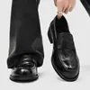 Zapatos de cuero para hombre, talla grande 50, zapatos de chef, zapatos para ancianos, zapatos de trabajo negros estilo británico, zapatos de conducción de suela blanda para el trabajo, talla 49