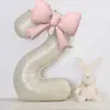 Globo con Número 1 de Lazo de Cumpleaños Decoración de Escena para Fiesta de Niña de Un Año Arreglo Atmósfera de Diosa Accesorios para Fotos