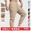 Pantalones casuales de jacquard para hombre transfronterizos Amazon primavera y otoño talla europea comercio exterior sueltos con cordón deportivos color liso pants deportivos