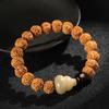 Pulsera de Cuentas Placa Bodhi King Kong para Hombres y Mujeres Estilo Étnico Artístico Pulsera de Calabaza Bodhi Luna Creciente Joyería al por Mayor