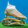 Zapatos de fútbol de cuero para adultos Zapatos deportivos de entrenamiento para césped artificial para adultos Estudiantes de primaria Niños Tacos largos Tacos de competición