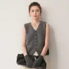Suéter 100% cachemira pura, nuevo chaleco de punto de cuello en V otoño/invierno, de un solo botón, corte holgado, capa base de punto versátil