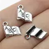 11X11Mm 0.6g Plata Antigua Retro Joyería Hecha a Mano Material Artículos de Uso Diario Colgante de Libro de Texto Abc
