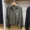 Suéter japonés sencillo otoño 2024 lavable a máquina de canalé con cuello semiabierto, jersey, abrigo 471220 470173