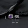 Prata 925 Banhada a Ouro Inlaid Piezoelétrico Ametista Dinheiro Pixiu Acessórios Feito à Mão DIY Joias Série Cristal Contas Espaçadoras