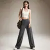 Pantalones de Yoga de Pierna Recta y Pierna Ancha para Mujer, Diseño de Bolsillo Trasero en la Cintura, Alta Elasticidad, No Sudorosos, Pantalones Largos Deportivos para Correr y Entrenamiento, Otoño Mujer