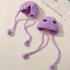 Adorable Dulce Estilo Japonés y Coreano Correa abatible Tejido a mano Crochet Lana Cubrecabezas Dibujos Animados DIY Sombrero de Muñeca Accesorios