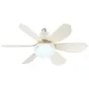 Luz de ventilador LED transfronteriza base de tornillo E27 luz de ventilador de techo pequeña en forma de flor con atenuación de tres colores, aspas de ventilador desmontables, luz de ahorro de energía para dormitorio