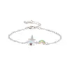 Pulsera Arcoíris Aurora Colorida Estilo Japonés y Coreano Unicornio Pulsera de Piedra Lunar Fresca Estilo Mori Estilo Simple ins
